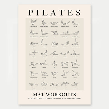 Pilates Mat Workout Line Art Studio Print