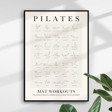 Pilates Mat Workout Line Art Studio Print