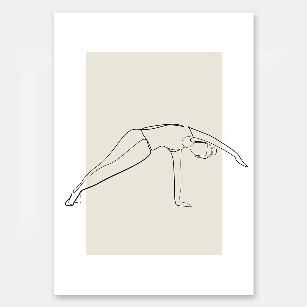 Pilates Side Bend Pose Line Art Studio Print